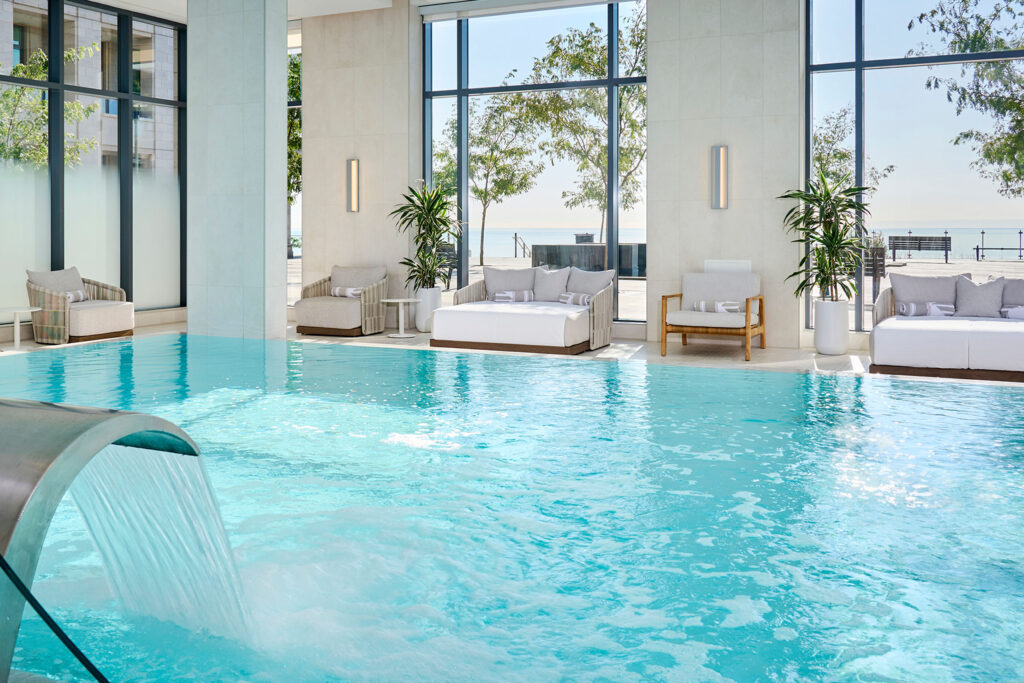 The indoor pool at The Pearle Hotel & Spa